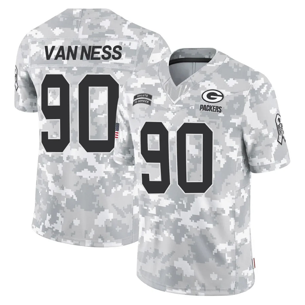 Cooneas GB.Packers #90 Lukas Van Ness Player Arctic Camo Salute To Service Limited Stitched Jerseys