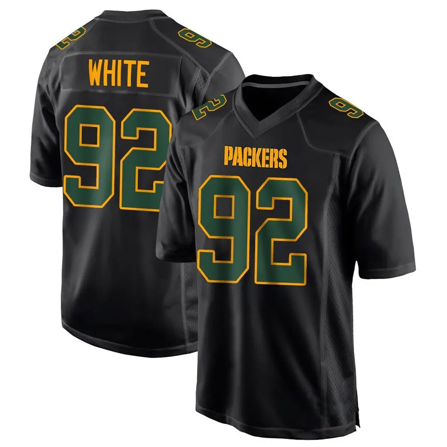 Cooneas GB.Packers #92 Reggie White Player Black Fashion Game Stitched Jerseys