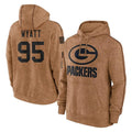 Cooneas GB.Packers #95 Devonte Wyatt Player Brown Salute to Service Hoodies Limited Game Stitched Jerseys