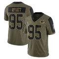 Cooneas GB.Packers #95 Devonte Wyatt Player Olive Salute To Service Limited Game Stitched Jerseys