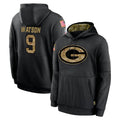 Cooneas GB.Packers #9 Christian Watson Player Black Salute to Service Hoodies Limited Game Stitched Jerseys