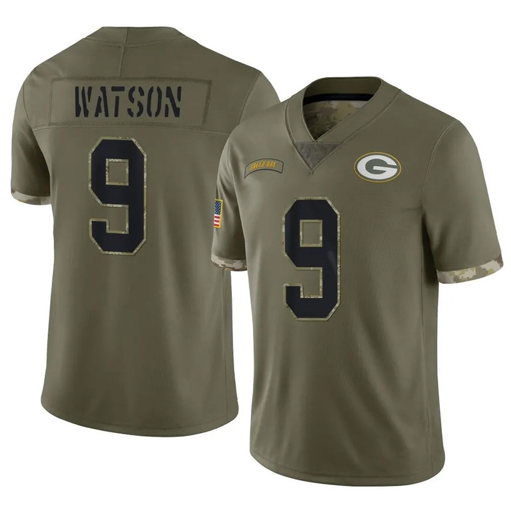Cooneas GB.Packers #9 Christian Watson Player Olive Salute To Service Limited Stitched Jerseys