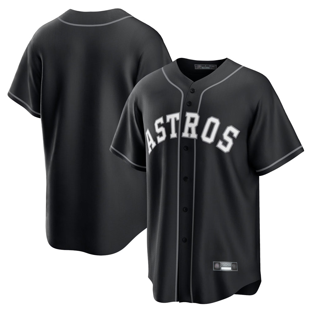 Cooneas H.Astros Black Home Game Blank Player Stitched Jerseys