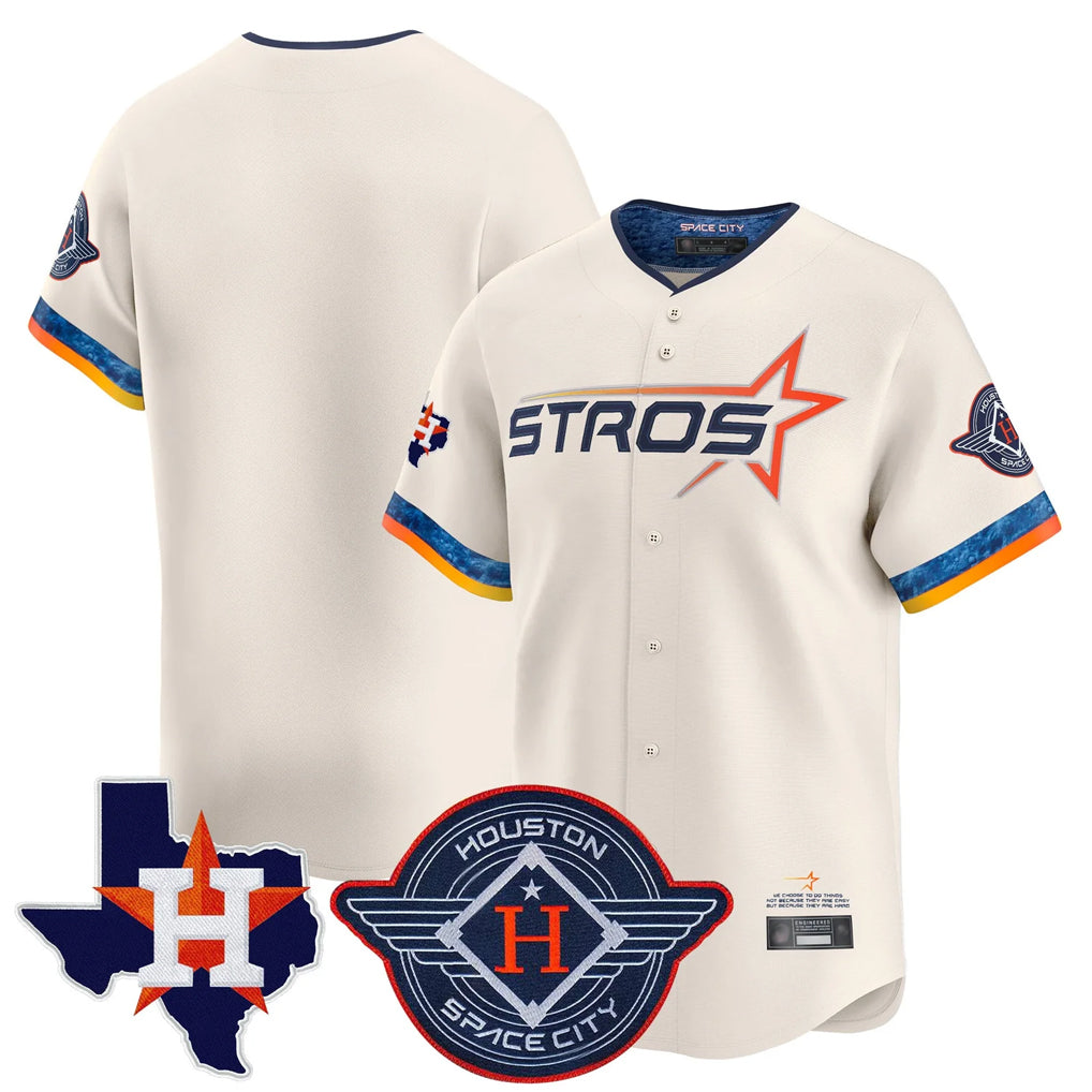 Cooneas H.Astros Cream City Connect Texas Patch Vapor Premier Blank Player Limited Home Stitched Jerseys