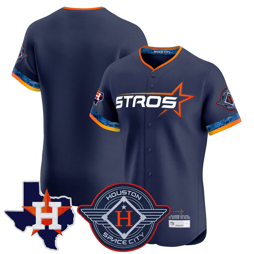 Cooneas H.Astros Navy City Connect Texas Patch Vapor Premier Blank Player Limited Elite Home Stitched Jerseys