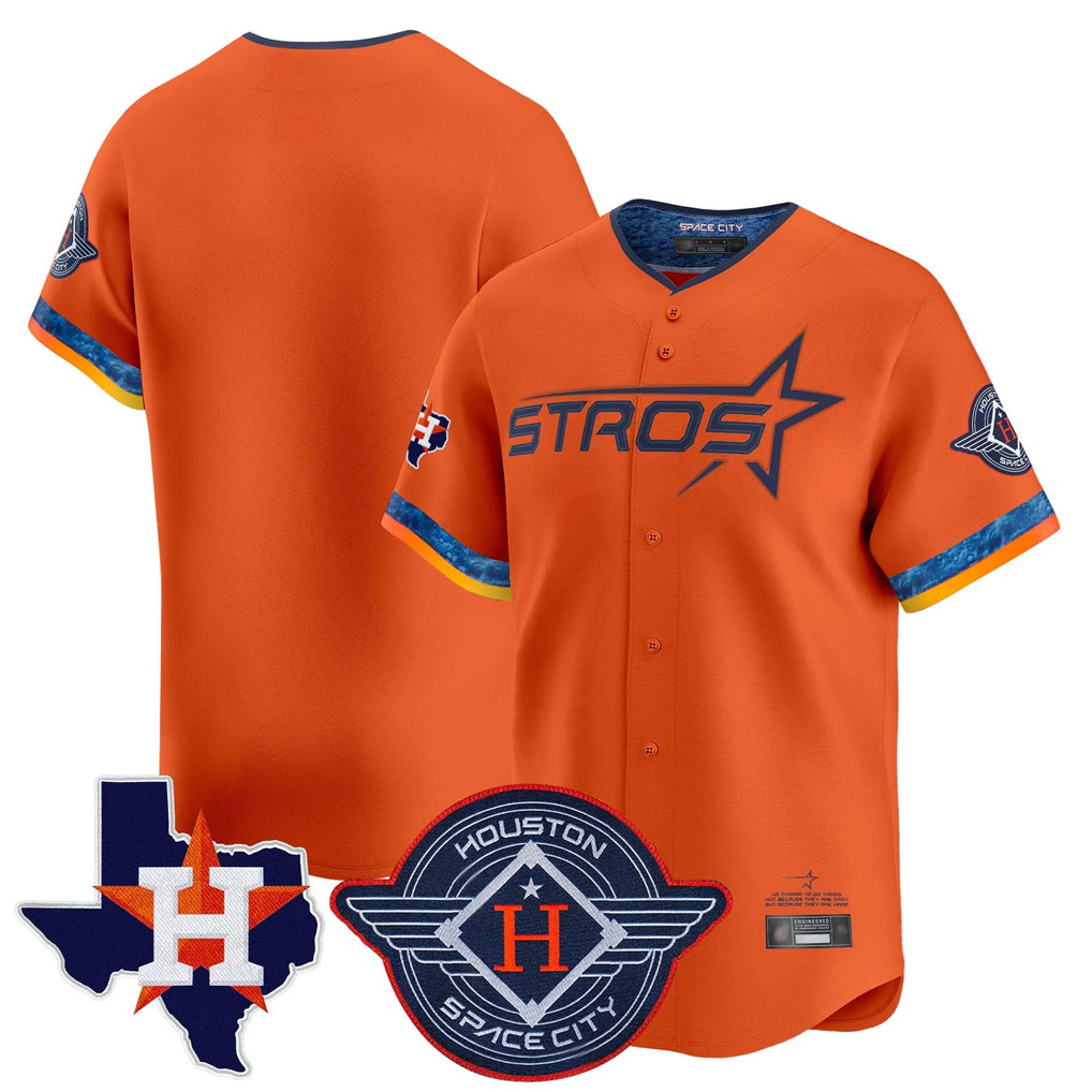 Cooneas H.Astros Orange City Connect Texas Patch Vapor Premier Blank Player Limited Home Stitched Jerseys