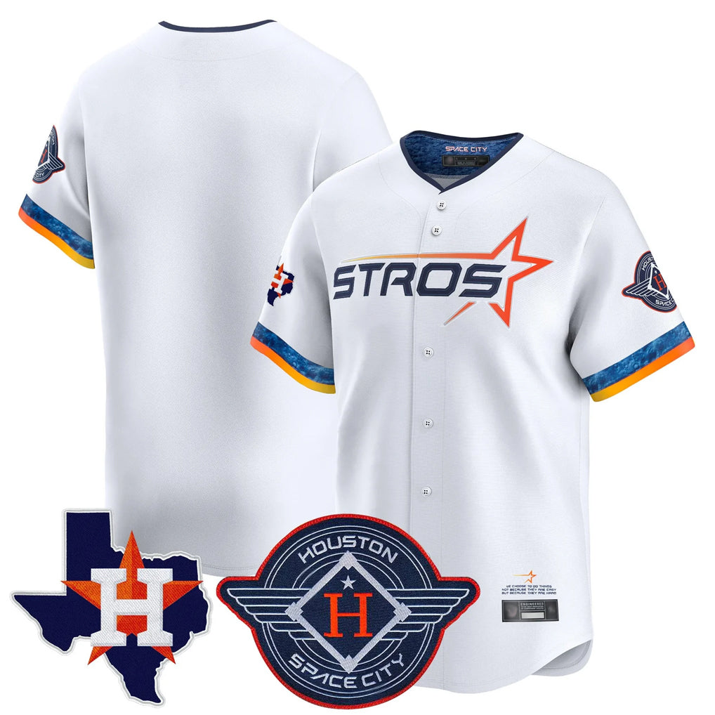 Cooneas H.Astros White City Connect Texas Patch Vapor Premier Blank Player Limited Home Stitched Jerseys