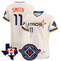 Cooneas H.Astros #11 Cam Smith Player Cream City Connect Texas Patch Vapor Premier Limited Elite Home Stitched Jerseys