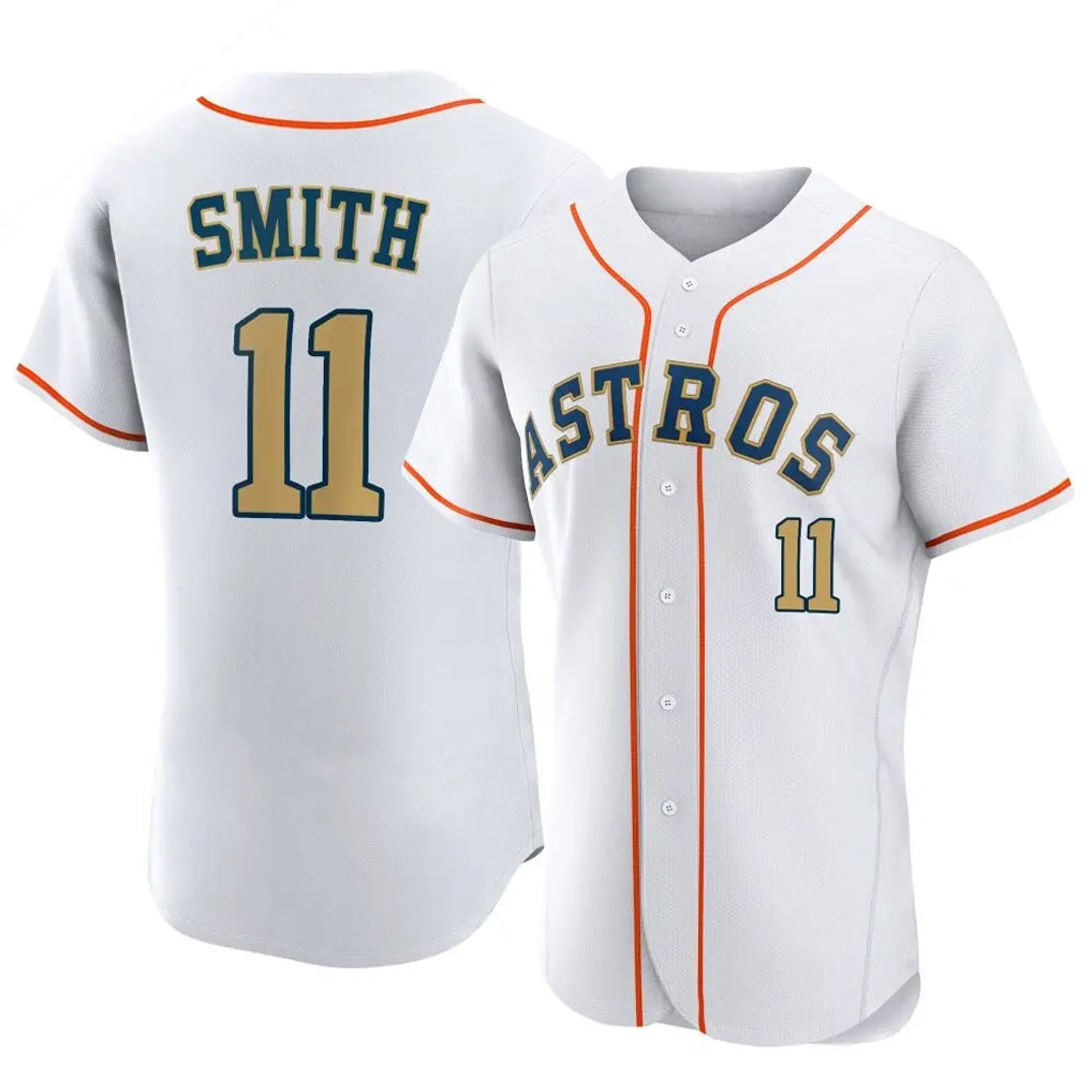 Cooneas H.Astros #11 Cam Smith Player Gold Collection Limited Elite Home Stitched Jerseys