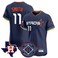 Cooneas H.Astros #11 Cam Smith Player Navy City Connect Texas Patch Vapor Premier Limited Elite Home Stitched Jerseys