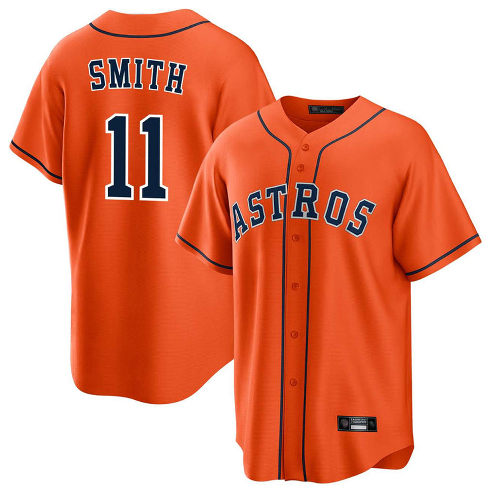Cooneas H.Astros #11 Cam Smith Player Orange Home Game Stitched Jerseys
