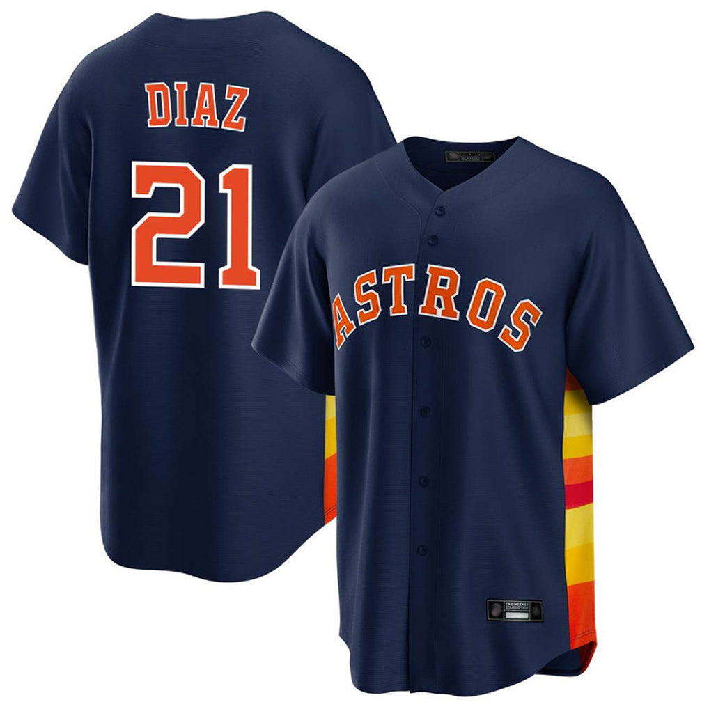 Cooneas H.Astros #21 Yainer Diaz Player Navy Home Game Stitched Jerseys