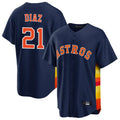 Cooneas H.Astros #21 Yainer Diaz Player Navy Home Game Stitched Jerseys