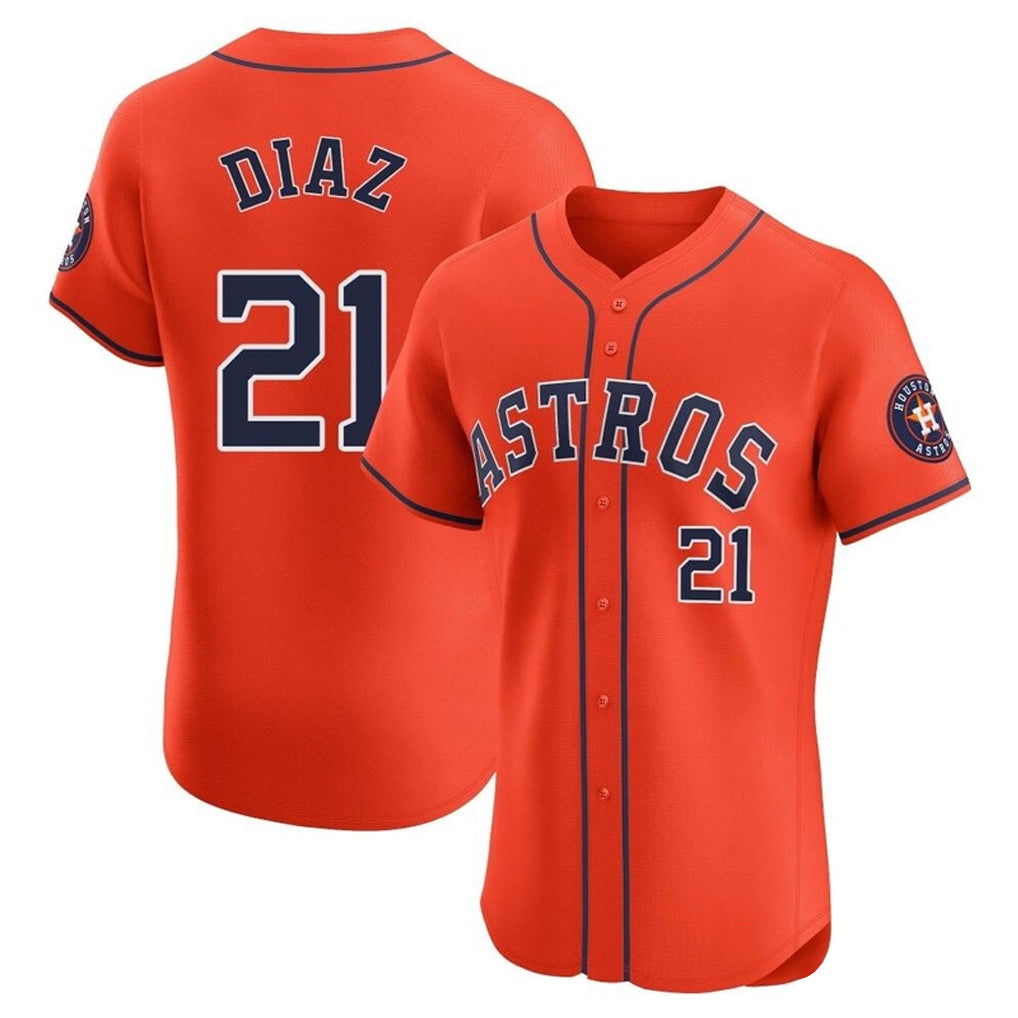 Cooneas H.Astros #21 Yainer Diaz Player Orange Home Limited Elite Stitched Jerseys