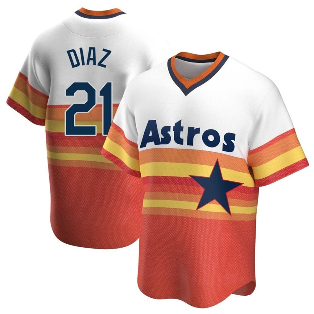 Cooneas H.Astros #21 Yainer Diaz Player Rainbow Cooperstown Collection T-shirt Stitched Jerseys