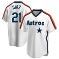 Cooneas H.Astros #21 Yainer Diaz Player White Cooperstown Collection T-shirt Stitched Jerseys