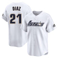 Cooneas H.Astros #21 Yainer Diaz Player White Throwback Cooperstown Collection Limited Stitched Jerseys