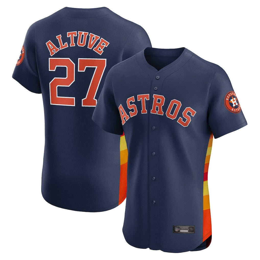 Cooneas H.Astros #27 Jose Altuve Player Navy Limited Elite Home Stitched Jerseys