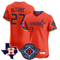 Cooneas H.Astros #27 Jose Altuve Player Orange City Connect Texas Patch Vapor Premier Limited Elite Home Stitched Jerseys