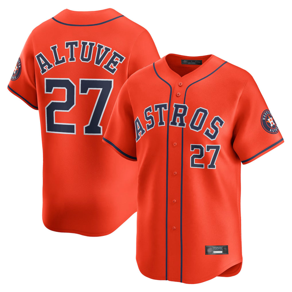Cooneas H.Astros #27 Jose Altuve Player Orange Home Limited Stitched Jerseys