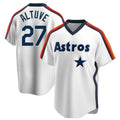 Cooneas H.Astros #27 Jose Altuve Player White Cooperstown Collection T-shirt Stitched Jerseys