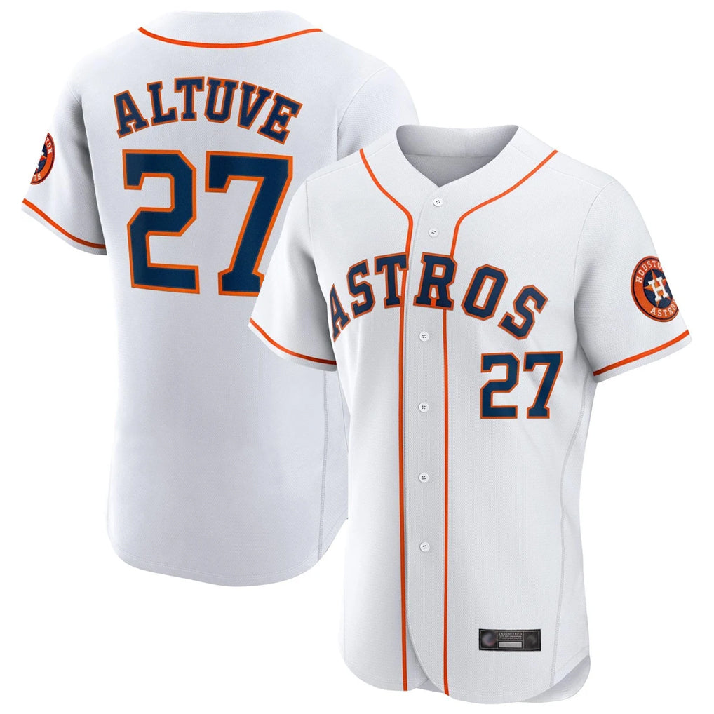 Cooneas H.Astros #27 Jose Altuve Player White Limited Elite Home Stitched Jerseys