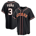 Cooneas H.Astros #3 Jeremy Pe?a Player Black Fashion Out Home Game Stitched Jerseys
