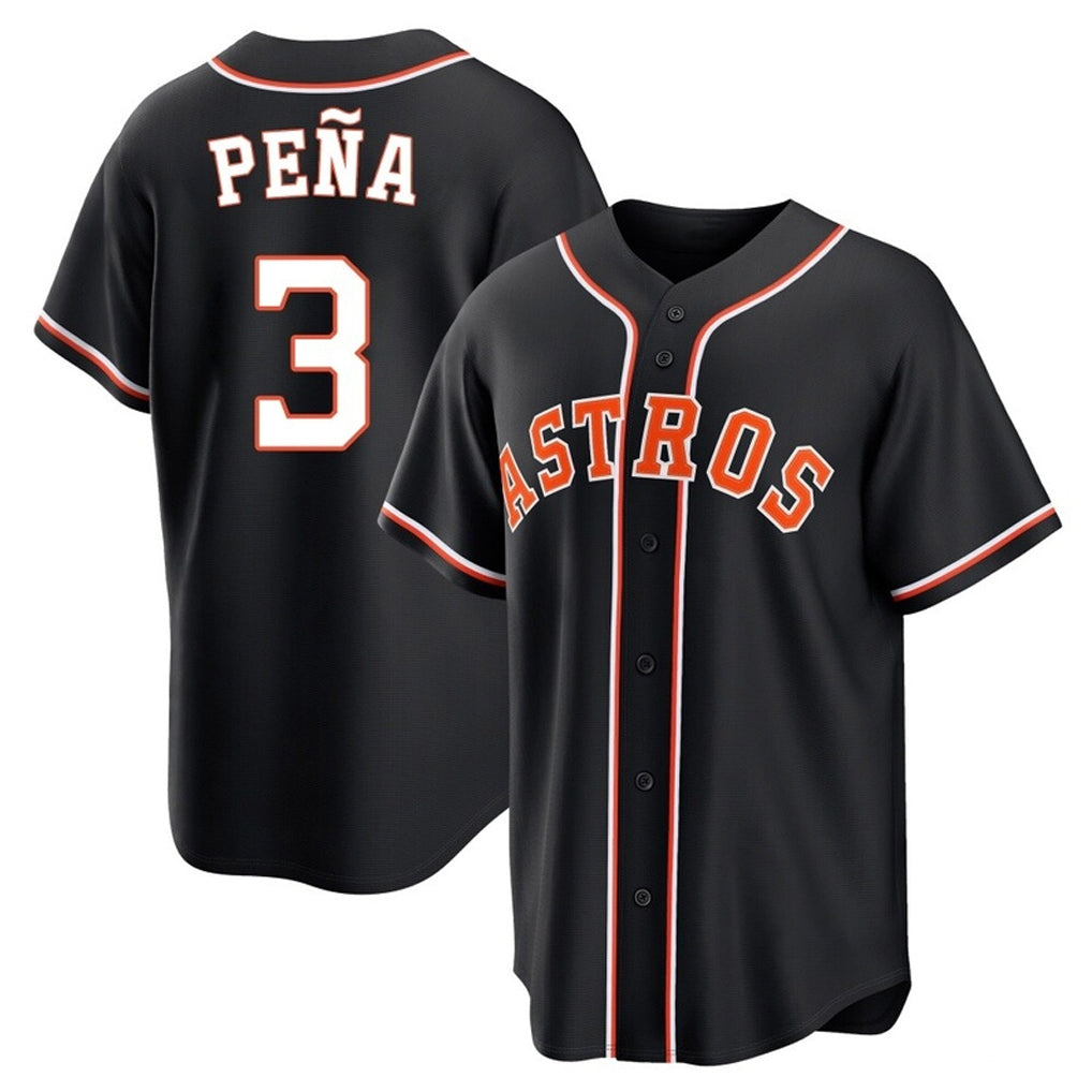 Cooneas H.Astros #3 Jeremy Pe?a Player Black Fashion Out Home Game Stitched Jerseys