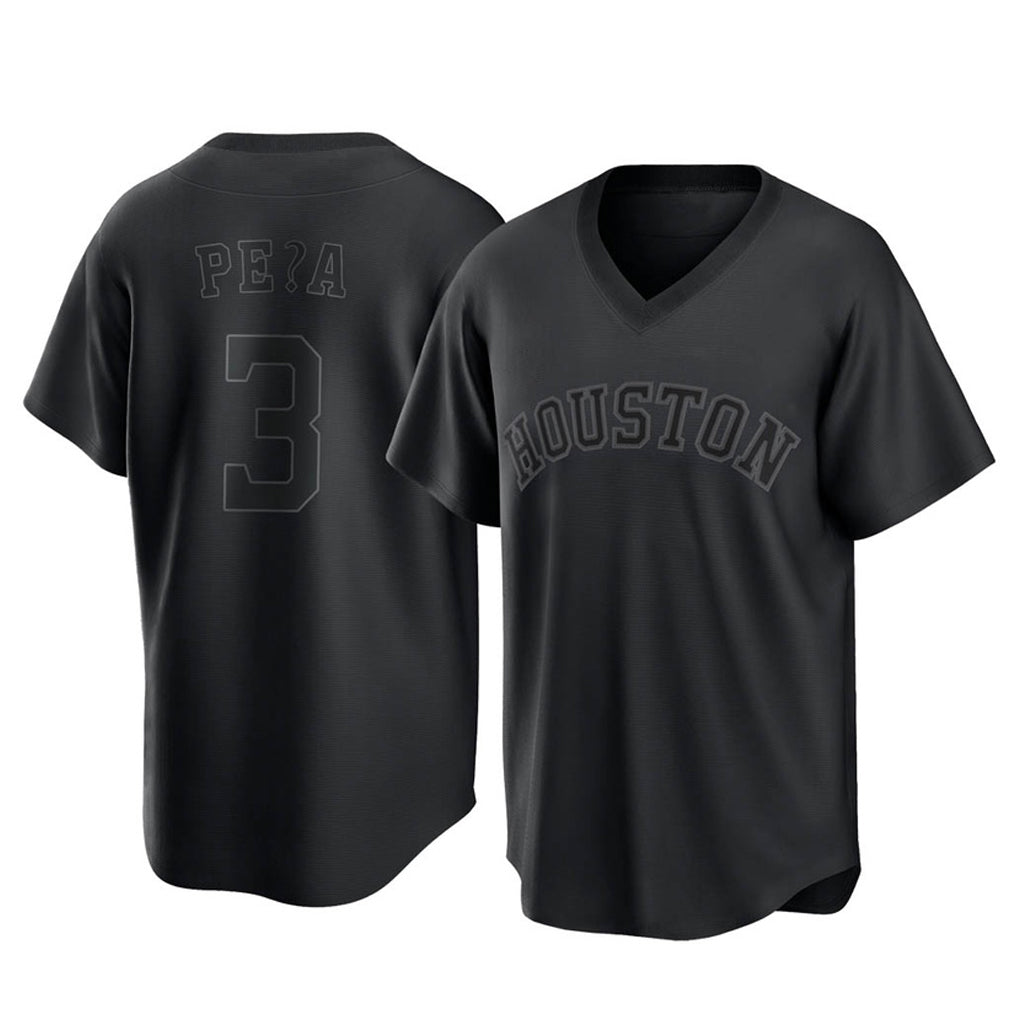 Cooneas H.Astros #3 Jeremy Pe?a Player Black Fashion T-shirt Home Game Stitched Jerseys