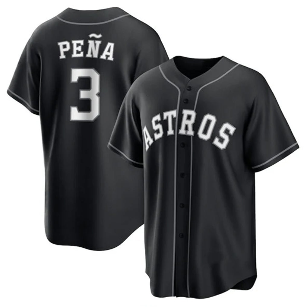 Cooneas H.Astros #3 Jeremy Pe?a Player Black Home Game Stitched Jerseys