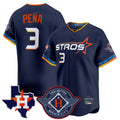 Cooneas H.Astros #3 Jeremy Pe?a Player Navy City Connect Texas Patch Vapor Premier Limited Home Stitched Jerseys