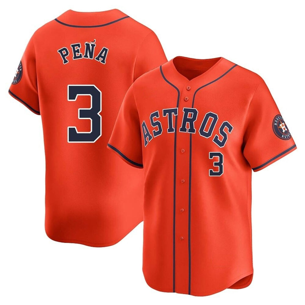 Cooneas H.Astros #3 Jeremy Pe?a Player Orange Home Limited Stitched Jerseys
