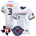 Cooneas H.Astros #3 Jeremy Pe?a Player White City Connect Texas Patch Vapor Premier Limited Home Stitched Jerseys