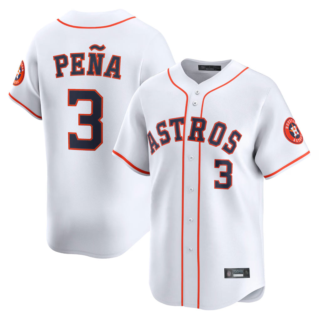 Cooneas H.Astros #3 Jeremy Pe?a Player White Home Limited Stitched Jerseys