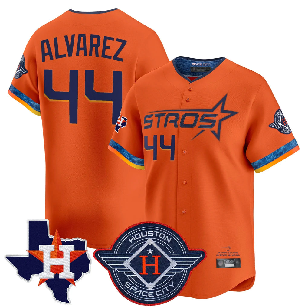 Cooneas H.Astros #44 Yordan Alvarez Player Orange City Connect Texas Patch Vapor Premier Limited Home Stitched Jerseys