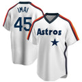 Cooneas H.Astros #45 Tatsuya Imai Player White Cooperstown Collection T-shirt Stitched Jerseys
