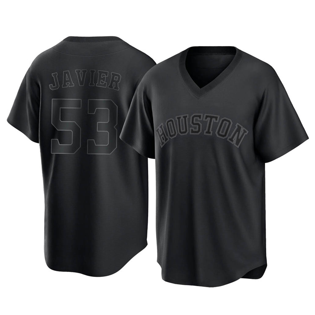 Cooneas H.Astros #53 Cristian Javier Player Black Fashion T-shirt Home Game Stitched Jerseys