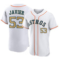 Cooneas H.Astros #53 Cristian Javier Player Gold Collection Limited Elite Home Stitched Jerseys