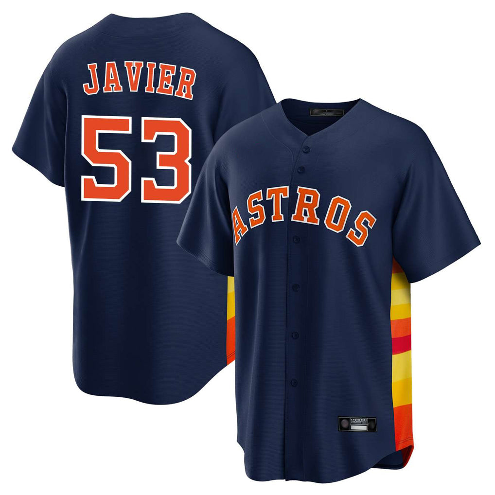 Cooneas H.Astros #53 Cristian Javier Player Navy Home Game Stitched Jerseys