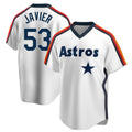 Cooneas H.Astros #53 Cristian Javier Player White Cooperstown Collection T-shirt Stitched Jerseys