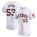 Cooneas H.Astros #53 Cristian Javier Player White Limited Elite Home Stitched Jerseys