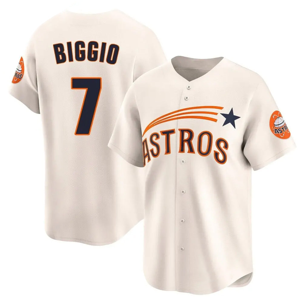 Cooneas H.Astros #7 Craig Biggio Player Cream Throwback Cooperstown Collection Limited Stitched Jerseys