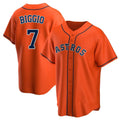Cooneas H.Astros #7 Craig Biggio Player Orange Home Game Stitched Jerseys