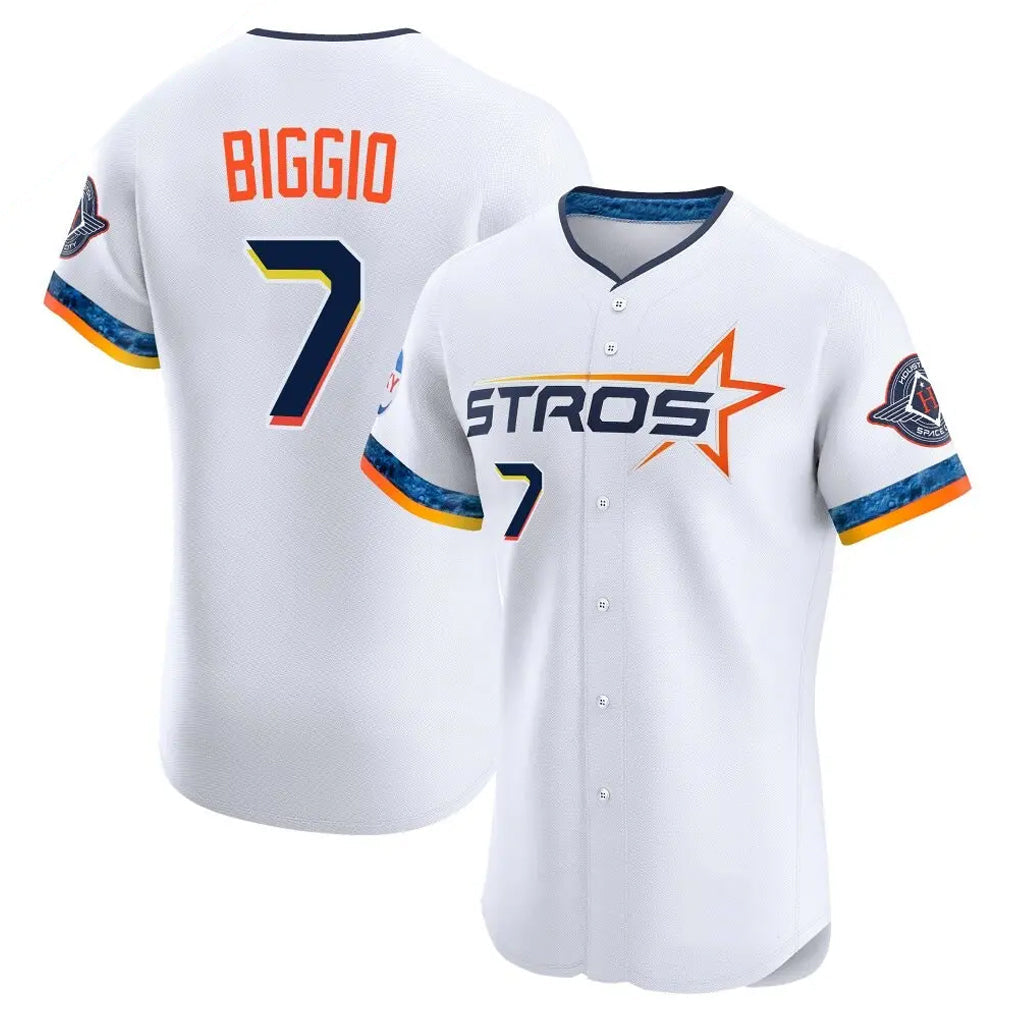 Cooneas H.Astros #7 Craig Biggio Player White City Connect Limited Elite Home Stitched Jerseys