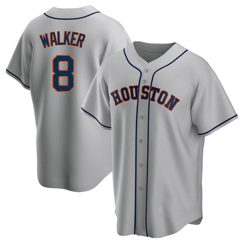 Cooneas H.Astros #8 Christian Walker Player Gray Home Game Stitched Jerseys