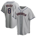 Cooneas H.Astros #8 Christian Walker Player Gray Home Game Stitched Jerseys