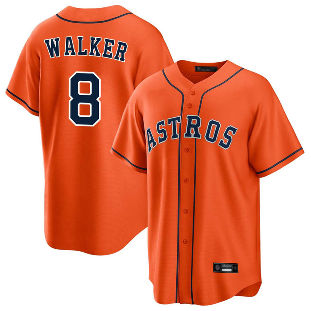 Cooneas H.Astros #8 Christian Walker Player Orange Home Game Stitched Jerseys
