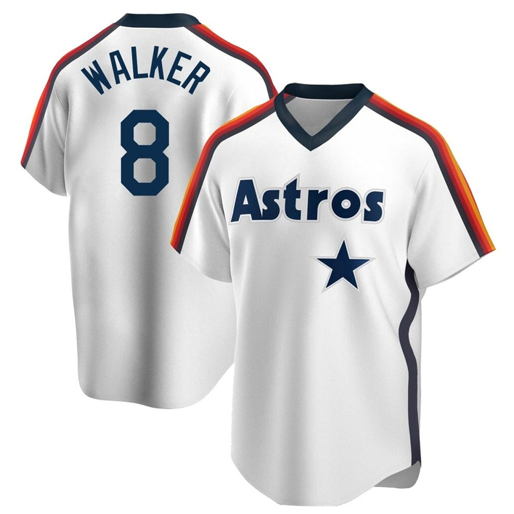 Cooneas H.Astros #8 Christian Walker Player White Cooperstown Collection T-shirt Stitched Jerseys