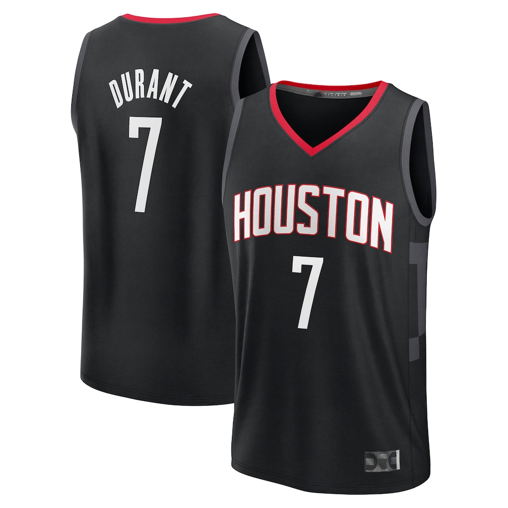 Cooneas H.Rockets #7 Kevin Durant Black Fast Break Replica Player Stitched Jerseys-Statement Edition