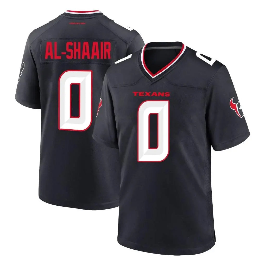 Cooneas H.Texans #0 Azeez Al-Shaair Player Navy Team Home Game Stitched Jerseys